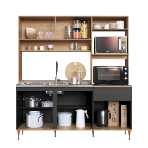 COCINA COMPACTA GENOVA 1.80CM SIN PILETA . FRE/GRA