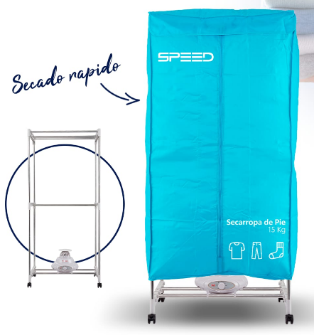 SPEED SECARROPA/ESTUFA DE PIE 15KG AZ 1000W