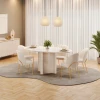 JUEGO DE MESA CHANEL C/6SILLAS LIZY OFF/WHITE