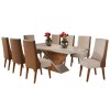 JG COMEDOR GLAMOUR 8SILLAS MIEL/OFF WHITE